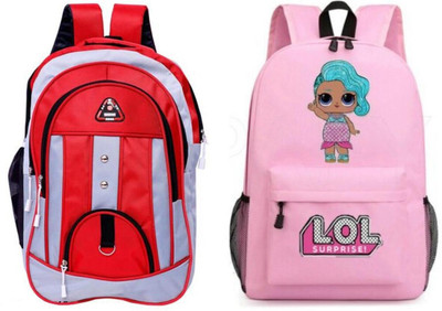 khatushyam collection A_1PC_RED_TYCOON & LOL-PRINTPINK-1PC_abc 30 L Backpack(Red, Pink)
