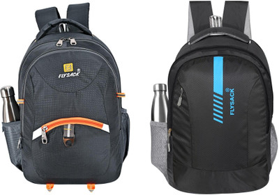 FLYSACK Everyday Versatile Casual Durable Stylish Multi-Purpose Classic Backpack 35 L Backpack(Grey, Black)