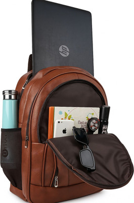 APEXIO COLLECTION Faux leather Laptop Backpack/Casual,College Travel For Men/Women Waterproof(35L) 35 L Backpack(Brown)