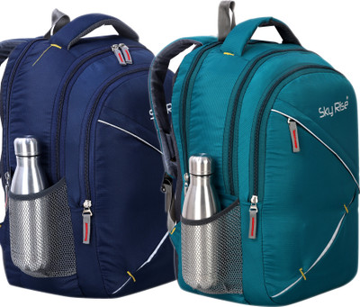 SKY RISE backpack56 35 L Laptop Backpack(Black, Blue)