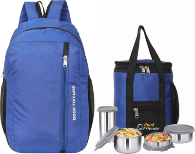 Good Friend Picnic Bag/College/Office/School/Travel/Unisex Bag & Lunch Bag Combo 24 L Backpack(Blue)