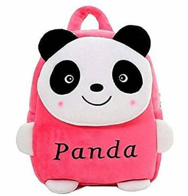 Aveek KJH_A_286_ Pink Panda Velvet Kids School Bag - 2 to 5 Age 10 L Backpack(Pink)
