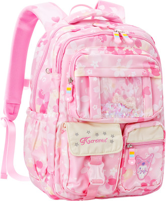 Venzina Kuromi Stylish School Travel Backpack With Multiple Compartments 25.08 L Backpack(Pink)