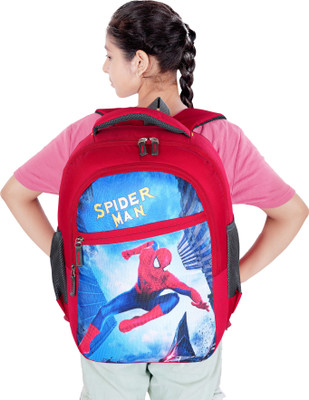 Wayaq SPIDERMAN Lightweight Backpack for Boys & Girls - 1st 2nd 3rd 4th 5th 6th Class Waterproof Backpack(Red, Blue, 30 L)