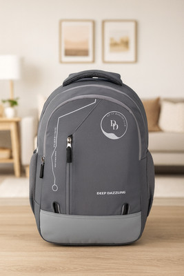 DEEP DAZZLING Unisex DD-101 Trendy School Bag Waterproof School Bag(Grey, 35 L)