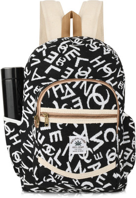 Mahaveer Collection Pack of 1 office and school backpack Albhabet pinted 15 L Backpack(Black)