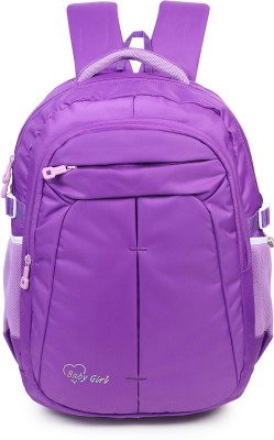 Baby Girl Medium Backpack Polyester 30 L DESIGNER FLOWER PRINT School Backpack for Girls Backpack(Purple, 30 L)