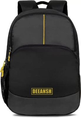 deeansh 26L Padded Handle School Bags for Men and Women Waterproof bags 26 L Backpack(Grey, Yellow)
