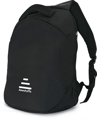 AweStuffs Anti Theft Backpack 15.6 Inch Laptop Bag with USB Charging Port 32 L Laptop Backpack(Black)