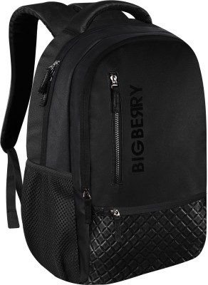 BIGBERRY Newage Classic Genuine PU Black Backpack with Multiple Compartments & Organiser 28 L Laptop Backpack(Blue)