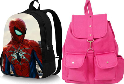 khatushyam collection A_SPIDER-04_@@_1PC & pc38_abc 30 L Backpack(Black, Pink)