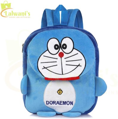 lalwanis Doraemon School Bag For Boy/Girl/Baby Soft Plush Fabric Small Kids Nursery Bag 10 L Backpack(Blue)