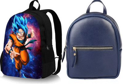 khatushyam collection A_GOKU_@@@_2 & leather look blue backpack_12_abc 30 L Backpack(Black, Black)