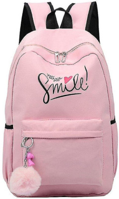 HouseOfCommon SMILE-PRINT-1PC_17_16 32 L Backpack(Pink)