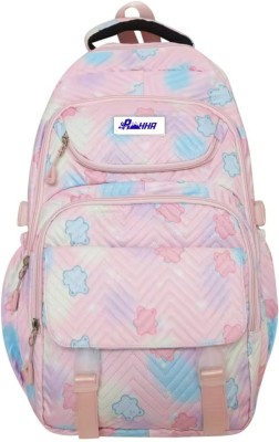 RAAHHA Pastel Printed Stylish Backpacks Ideal For School, Colleges,Outdoor Travel 35 L Backpack(Pink)