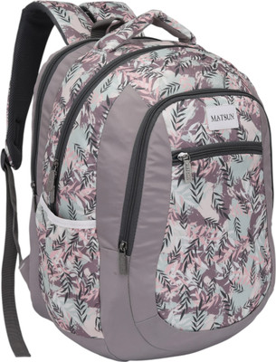 Matsun Unisex WaterResistant School Backpack - With Rain Cover | Durable & Lightweight 45 L Backpack(Grey)