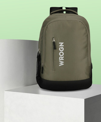 WROGN Large Backpack With USB Charging Port 15.6 Inch With Two Compartment 35 L Laptop Backpack(Green, Black)