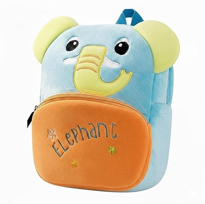 UDHNA Backpack Plush Elephant Cartoon Mini Travel Bag for Baby 12 L Backpack(Blue)