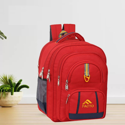 facto Backpack Large High quality Class 5th to 10th Waterproof School Bag 70 L Backpack(Red)
