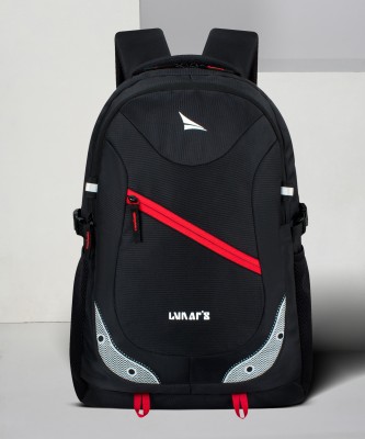 Lunar's High Quality Laptop Bag upto 15.6 with Rain Cover and Internal Organiser 35 L Laptop Backpack(Black, Red)