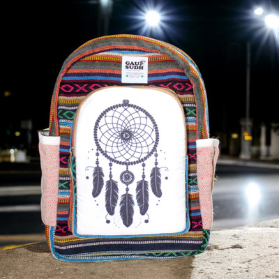 green basket Colorful Tribal Designs – Versatile Canvas Daypack for Everyday Use 5 L Laptop Backpack(Multicolor)
