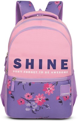 Priority Polyester Floret 005 Printed College 31 L Backpack(Purple)