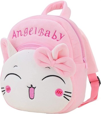 Frantic Kids Soft Animal Cartoon Velvet Plush School Bag(AngelOne_Pink_2024_B) 4 L Backpack(Pink)