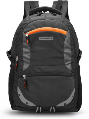 PROVOGUE unisex Spacy with rain cover and reflective strip 35 L Laptop Backpack(Black)