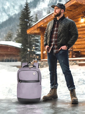 SWISS MILITARY Wesely Polyester 15.6 Laptop Screen Stylish Laptop Backpack 16L Grey 16 L Laptop Backpack(Grey)