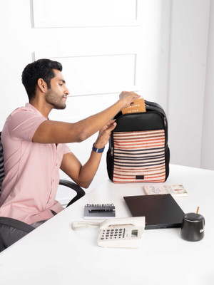 ZOUK Qutub Stripes Statement Backpack 16.9 L Laptop Backpack(Multicolor)