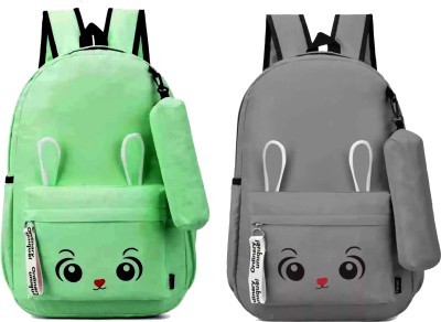 VELAR Popular Green and Grey Backpacks Combo 15 L Laptop Backpack(Black, Grey, Green, Pink)