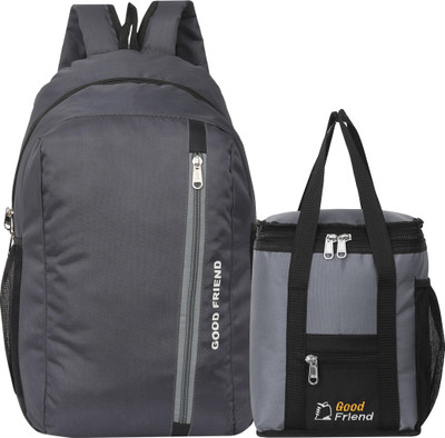 Good Friend Picnic Bag/College/Office/School/Travel/Unisex Bag & Lunch Bag Combo 24 L Backpack(Grey)