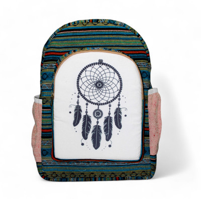 green basket Colorful Tribal Designs – Versatile Canvas Daypack for Everyday Use 25 L Laptop Backpack(Multicolor)
