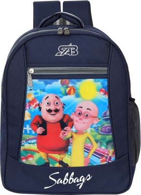SAB Bags School Bag for Kids Motu Ptlu 3D Character LKG To 2nd Standard Unisex Waterproof 30 L Backpack(Blue)