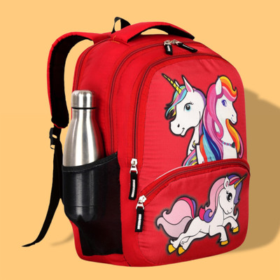 ZERUS School Bag Kids Bag Backpack Travel Bag For Boys and Girls 22 L Backpack(Red)