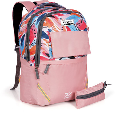 SKYFA FASHION Girls Boys College Backpack Coaching Tuition Bag 32 L Laptop Backpack(Pink)