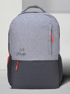 Prolific STYLISH-25 LTR BACKPACK LAPTOP BACKPACK FOR 14 INCH LAPTOP AND NYLON WATER RESISTANCE BACKPACK WITH USB CHARGING PORT, IDEAL FOR SCHOOL, COLLEGE, OFFICE AND TRAVEL 25 L Laptop Backpack(Grey)