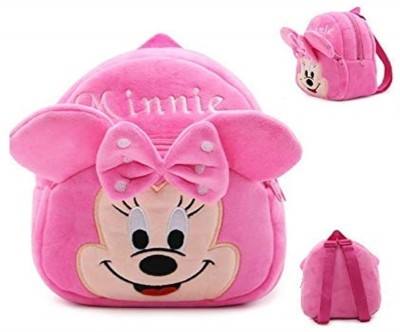 ARV Kids Minie Cartoon Soft Plush 10L School Backpacks Boys Girls (2-5 Years) 10 L Backpack(Pink)