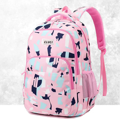 Cluci Stylish & Trendy Printed Backpack Women College Travel Bag Waterproof 30 L Backpack(Pink)