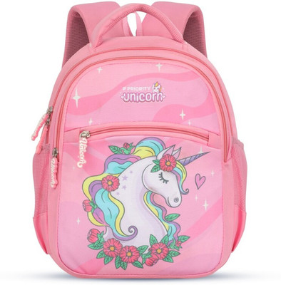 Priority 14 Inch Unicorn Printed Light Pink School 21 L Backpack(Pink)