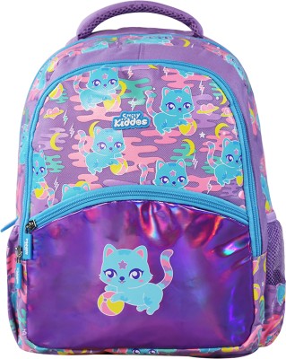 smily kiddos 15 inch backpack Kitty theme 10 L Backpack(Purple)