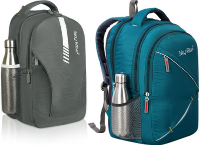 SKY RISE backpack32 35 L Laptop Backpack(Green, Grey)