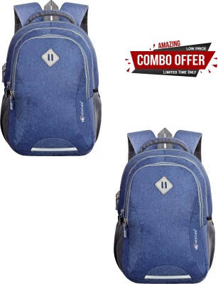 VB VENTURE Combo of 2 Backpack for School College and Office 40 L Laptop Backpack(Blue)