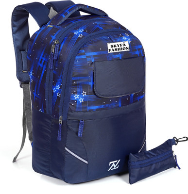 SKYFA FASHION Girls Boys College Backpack Coaching Tuition Bag 32 L Laptop Backpack(Blue)