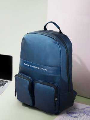 French Connection Brand Logo Ergonomic Backpack 23 L Backpack(Blue)