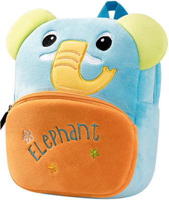 HappyChild Elephant Toddler Bag Plush Animal Cartoon Mini Bag for Baby Girl Boy 2-6 Years 10 L Backpack(Blue, Orange, Yellow)