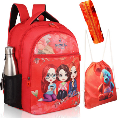 newtal Kids Printed School Bag With Pouch And Pencil Box 40 L Backpack(Red)