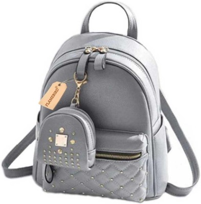 Maxpro Small 10 L Backpack PU Leather Backpack School 10 L Backpack(Grey)