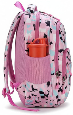 TOTTICA Trendy Abstract Print School Backpack for Boys & Girls – Spacious & Stylish 30 L Backpack(Pink)