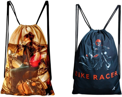 Fab C Printed Drawstring Polyester Backpack for Sports/ Gym/Yoga/Casual 16 L Backpack(Multicolor)
